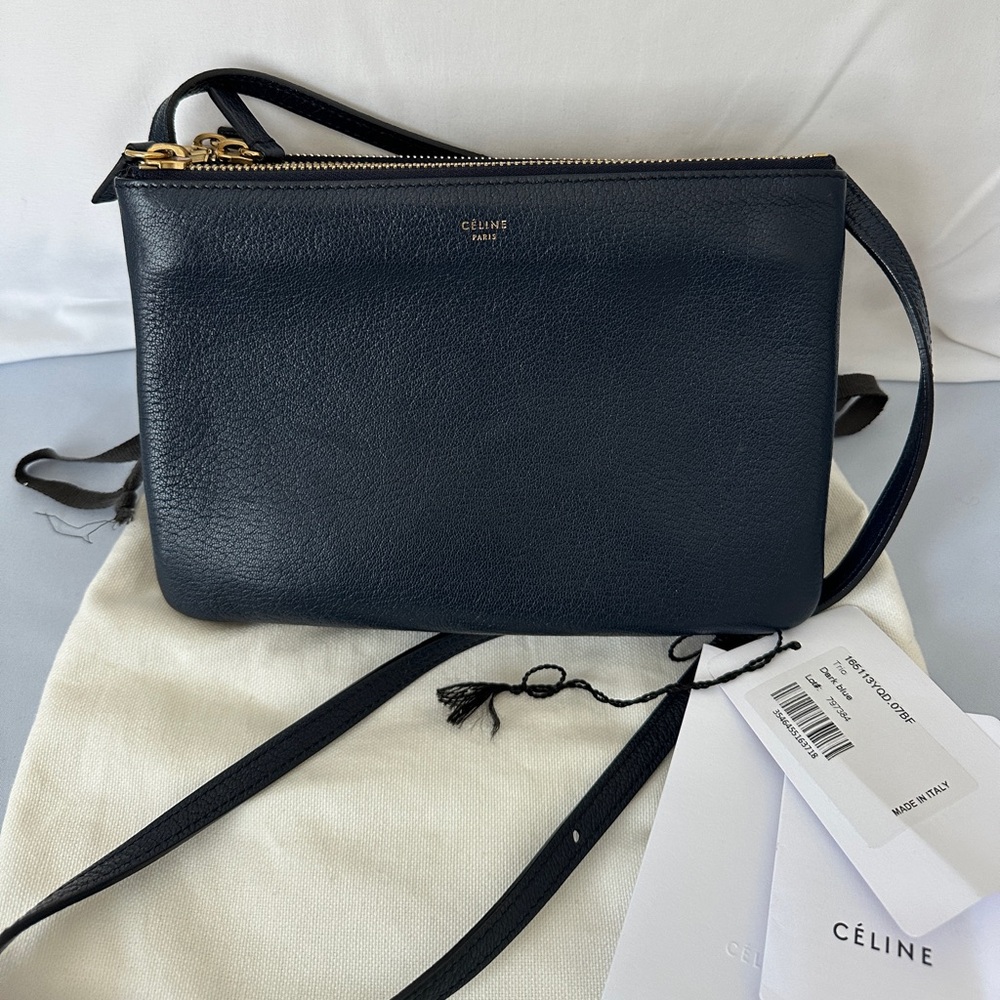 Celine - Trio Crossbody Bag in dark blue navy